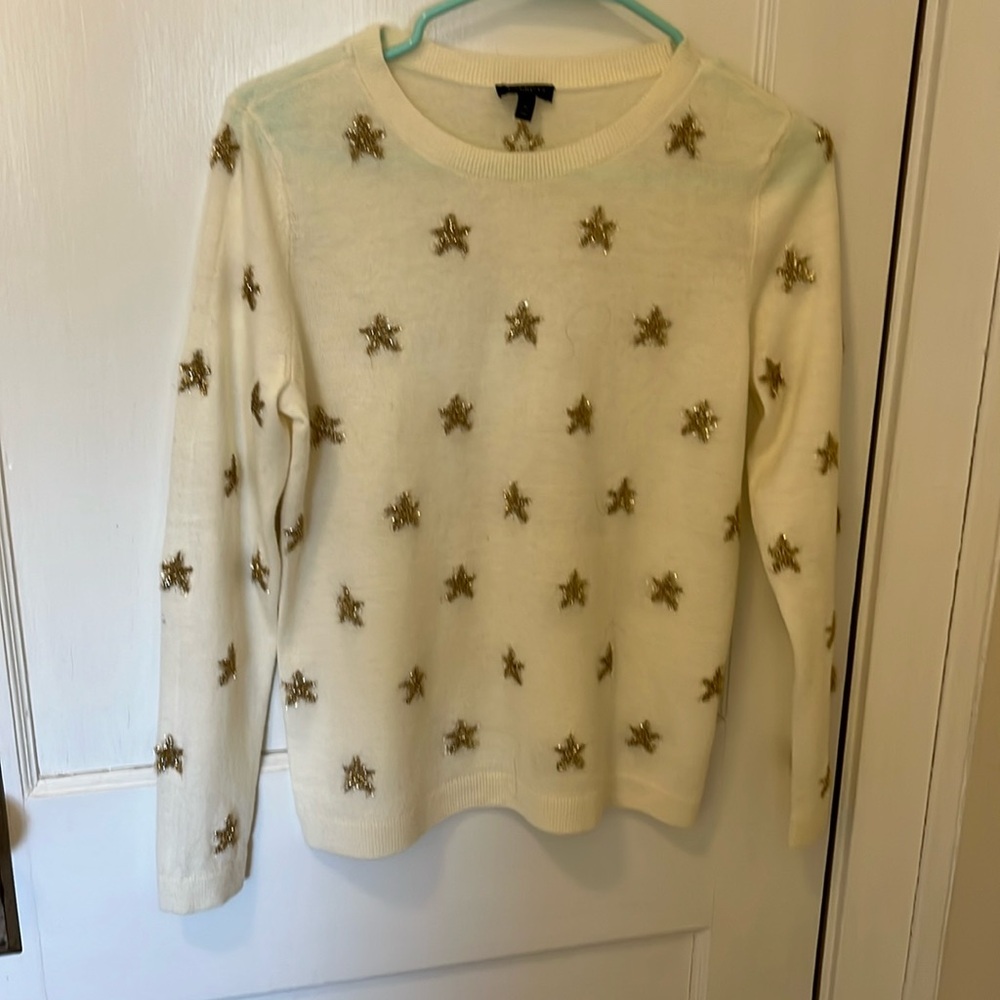 Talbots Shimmer Stars Crewneck Sweater